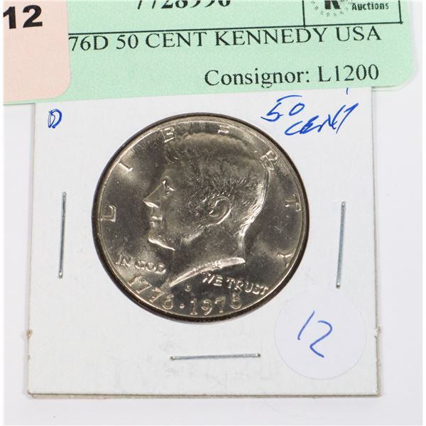 1776-1976D 50 CENT KENNEDY USA