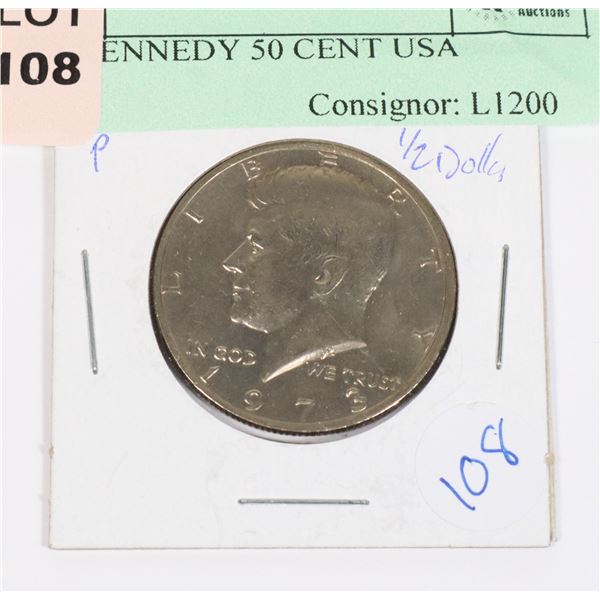 1973 KENNEDY 50 CENT USA