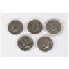 Image 1 : LOT OF 5 AMERICAN JFK HALF DOLLARS 1971,1971,1972