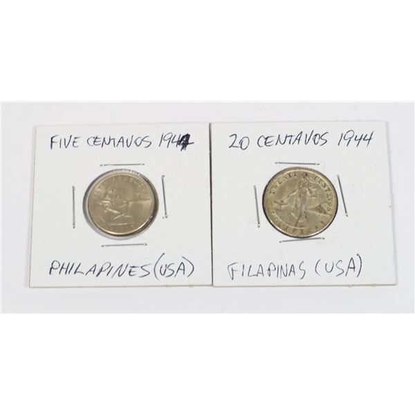 LOT OF( 2) 1944 PHILIPPINES COINS (USA)