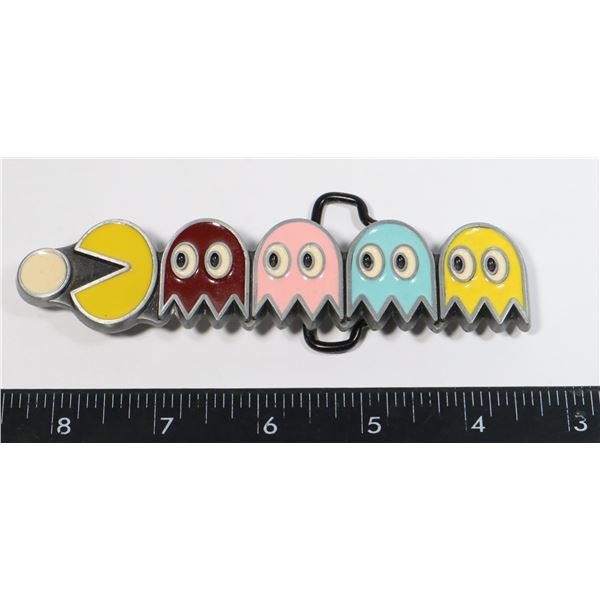 PAC-MAN  & GHOSTS ENAMEL BELT BUCKLE NEVER USED