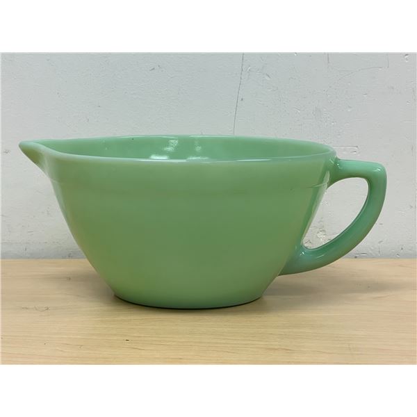 Vintage Fire King Jadite Handled Mixing Bowl Batter Bowl w/spout - see all photos