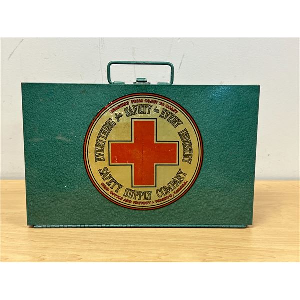 Vintage Metal Safety Supply Company First Aid Safety Box - Approx: 13.5x8.5" & 2.5"D