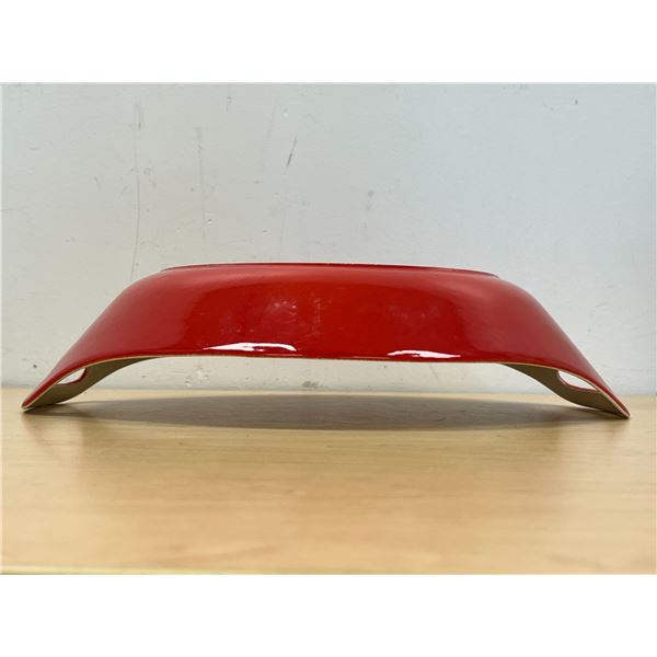 Red Copco Danish Mid Century Cast Enamel Handled Pan - Large approx: 16.5 x 14" see photos