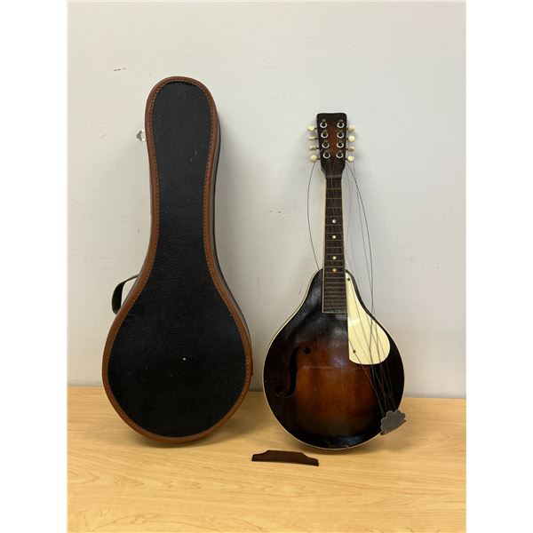 AS IS Vintage Mandolin with Case - see all photos - approx: 25x10"