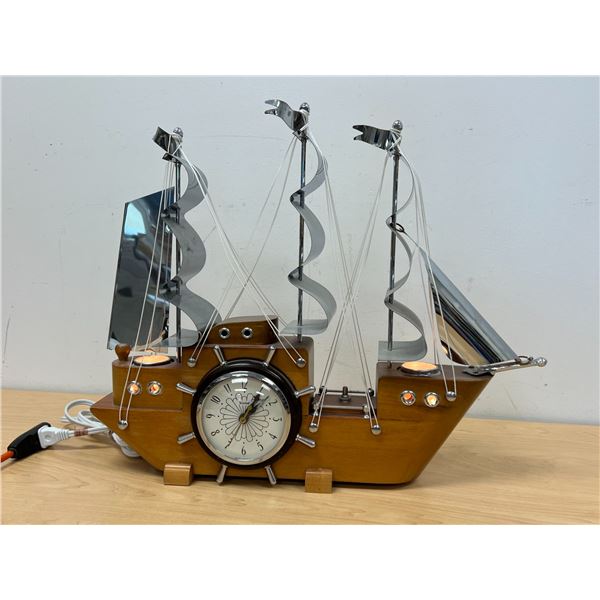Vintage Mantle Light up Ship Clock