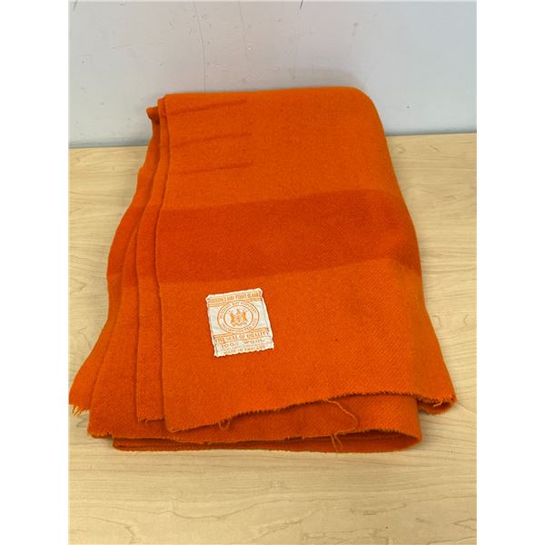 Orange 3.5 Point Hudson's Bay Company HBC Wool Blanket Approx: 60x82" - as is see all photos