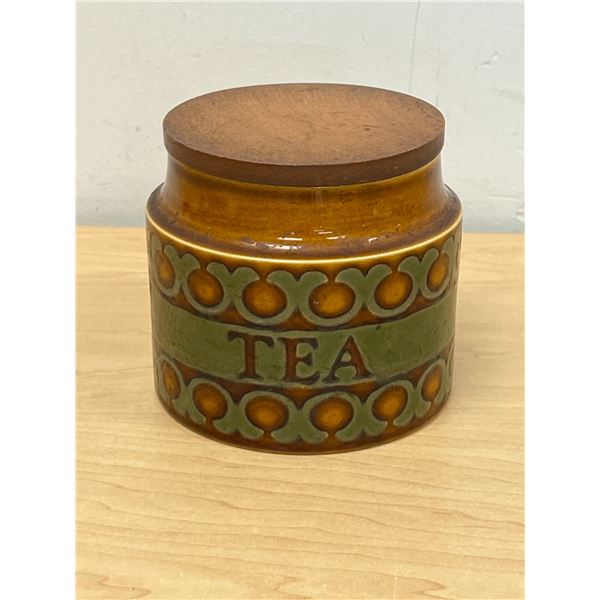 Mid Century Hornsea England "Bronte" Tea Storage Canister - Approx: 4.75"W and 4.5"T