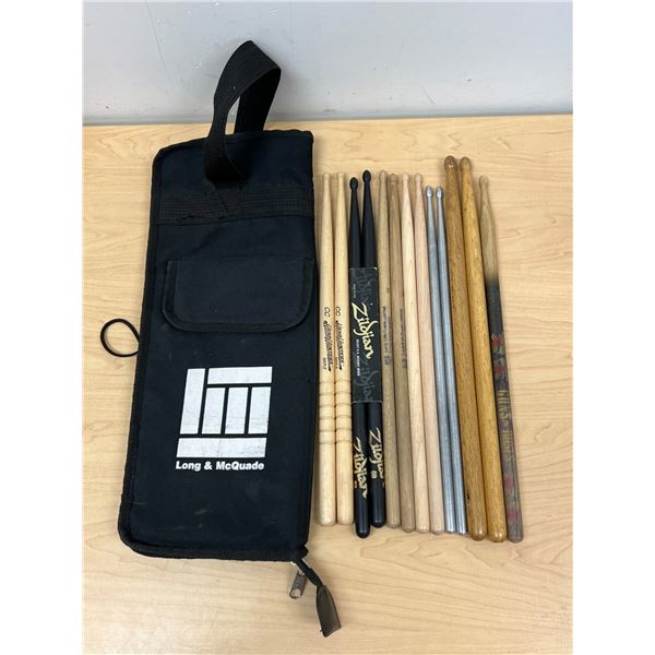Lot of Drumsticks with Carrying Case - see all photos