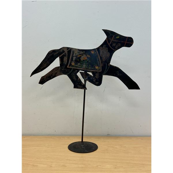 Painted Metal Folk Art Candle Holder - Larger approx: 19.25"T 18"W