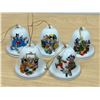 Image 1 : 5 Disney Mickey Mouse / Minnie Mouse / Goofy Etc Christmas Bell Ornaments 2"