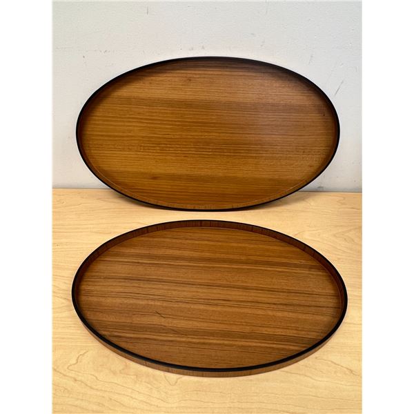 Mid Century Oval Serving Trays - Larger approx: 20x12"