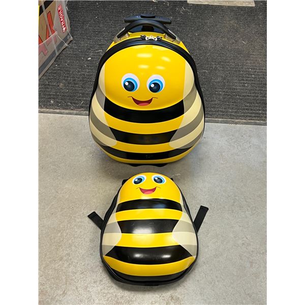 Heys Kids Bumble Bee Suitcase & Backpack - light use, see all photos for sizing/details