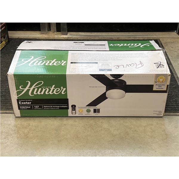 New Hunter Exeter Indoor Large Room Ceiling Fan - see photos for details