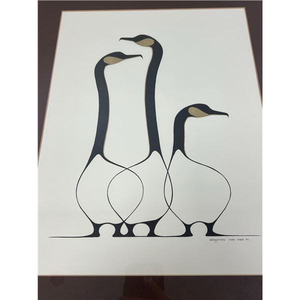 1974 Benjamin Chee Chee Framed Art - Approx: 20.25x16.25"