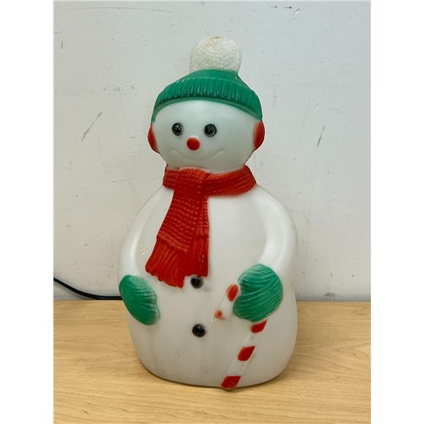 1980s TPI Snowman Blow Mold Ornament - cord is taped, see all photos - smaller 14.5"