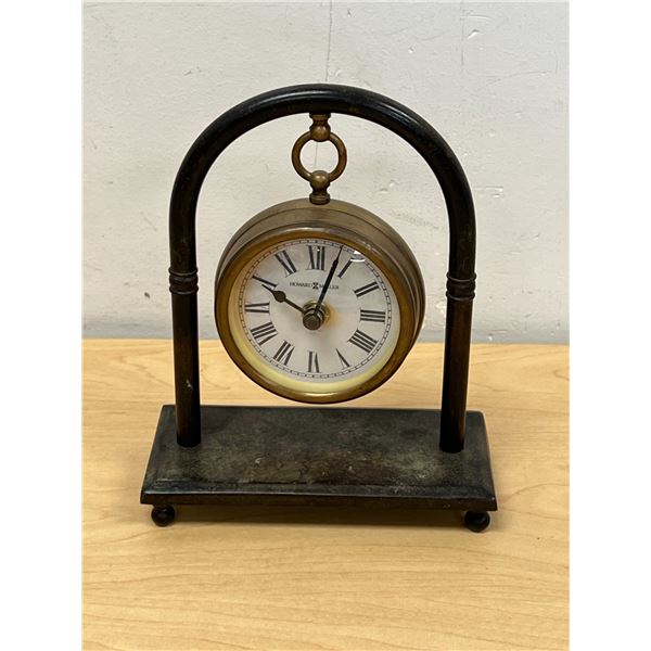 Howard Miller Brass Pocket Watch Style Clock on Metal Base - Approx: 6"W 7.5"T