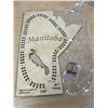 Image 1 : Nice Wood Manitoba Shaped Cribbage Crib Board with Pegs  15 x 10.75"
