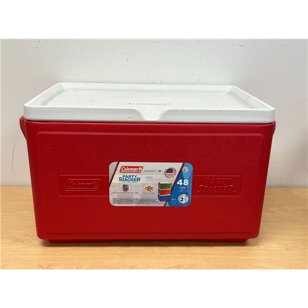 Coleman RED Party Stacker 48 Cans Picnic Cooler - Approx: 19x13" & 12"T