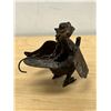 Image 3 : Vintage Metal Figural Oil Lamp (Hangable) Approx: 4.5"T 5.5"W