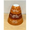 Image 1 : 3 Pyrex Wheat Pattern Nesting Mixing Bowls - Largest 2.5L - see all photos