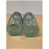 Image 7 : 2 Vintage Aqua Blue Perfect Seal Wide 10" Mouth Canning Jars - each slightly Different
