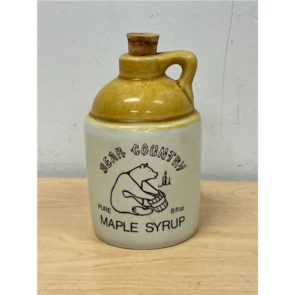 Laurentian Pottery (Canada) Bear Country Maple Syrup Jug - Empty 8oz - see all photos
