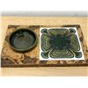 Image 2 : Mid Century Cork / Ceramic Cheese Board Serving Tray - approx: 12x7"