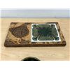Image 3 : Mid Century Cork / Ceramic Cheese Board Serving Tray - approx: 12x7"