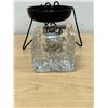 Image 2 : Vintage Textured Glass 2.5" Lighter & Ceramic 3.5" Ashtray on wire Base