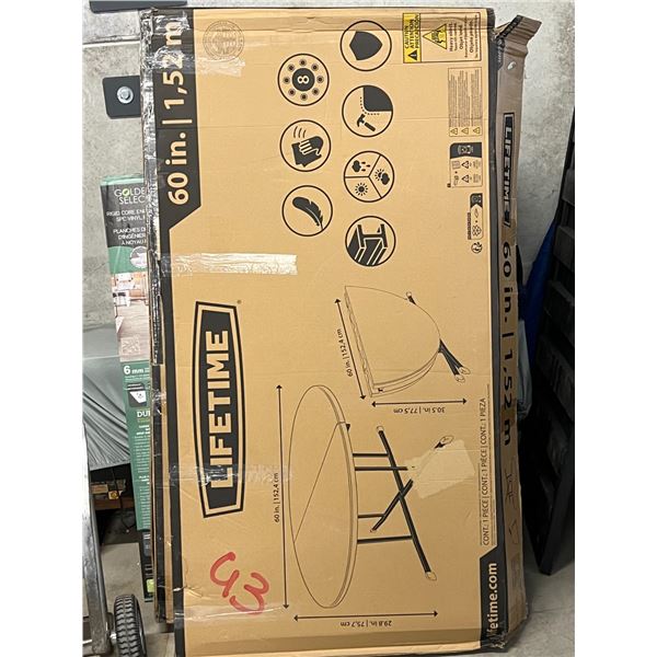 Lifetime 60 round folding table see all photos