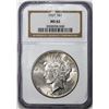 Image 1 : 1927 $1 Peace Silver Dollar Coin NGC MS62