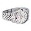 Image 3 : Rolex Mens Stainless Steel Silver Index Ruby and Diamond Datejust Wristwatch