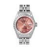 Image 3 : Rolex Ladies Stainless Steel Salmon Roman Diamond Datejust Wristwatch