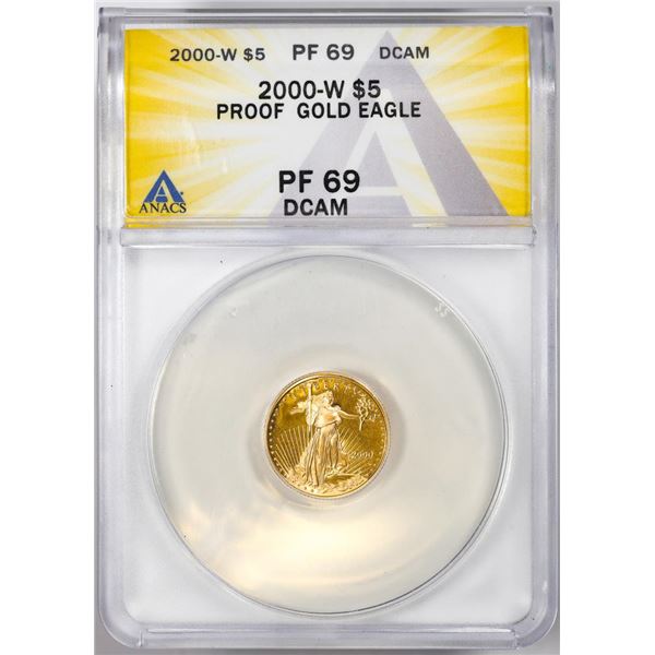 2000-W $5 Proof American Gold Eagle Coin ANACS PF69DCAM