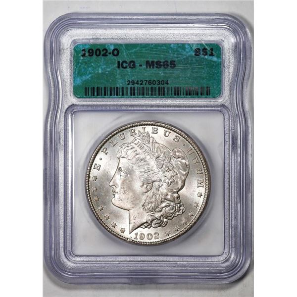 1902-O $1 Morgan Silver Dollar Coin ICG MS65