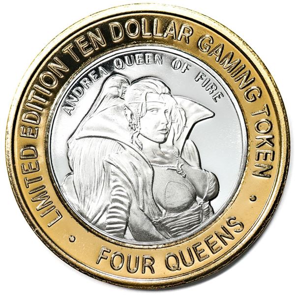 .999 Silver Four Queens Casino Hotel Las Vegas $10 Limited Edition Gaming Token