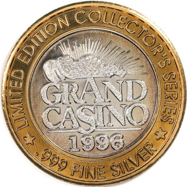 999 Fine Silver 1996 Grand Casino $10 Limited Edition Gaming Token