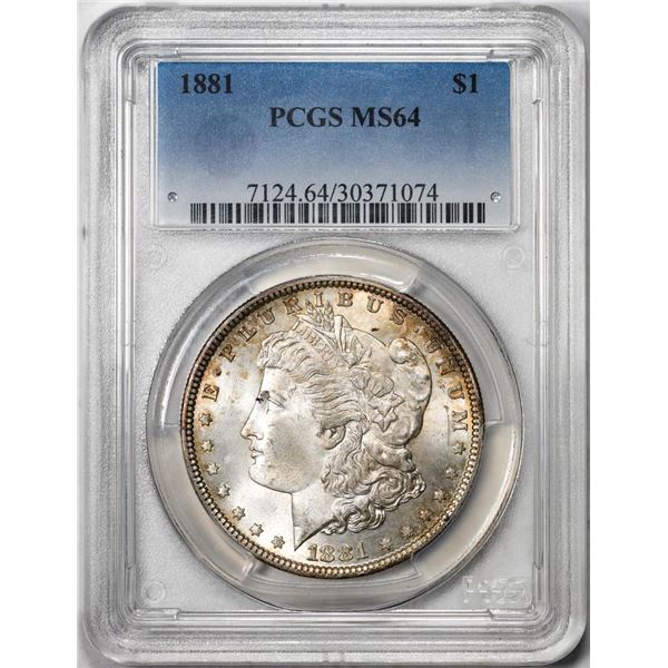 1881 $1 Morgan Silver Dollar Coin PCGS MS64