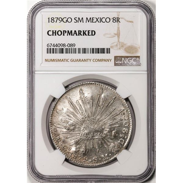 1879GO SM Mexico 8 Reales Silver Coin NGC Chopmarked