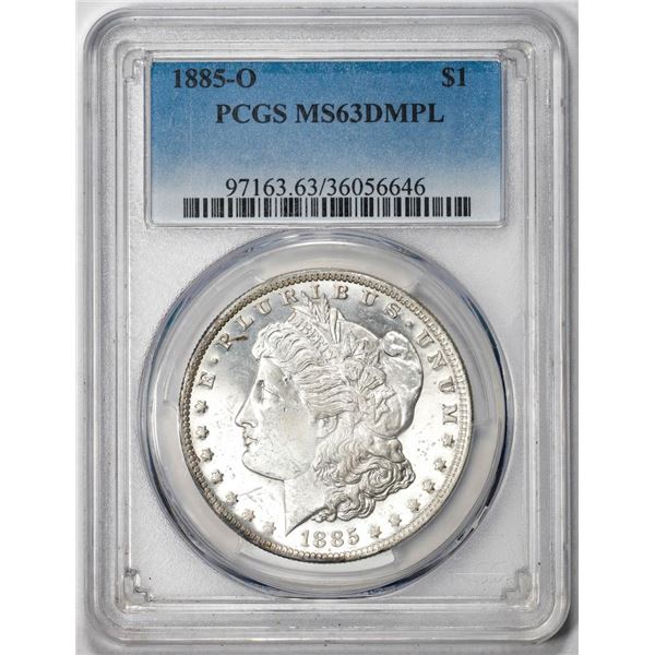 1885-O $1 Morgan Silver Dollar Coin PCGS MS63DMPL