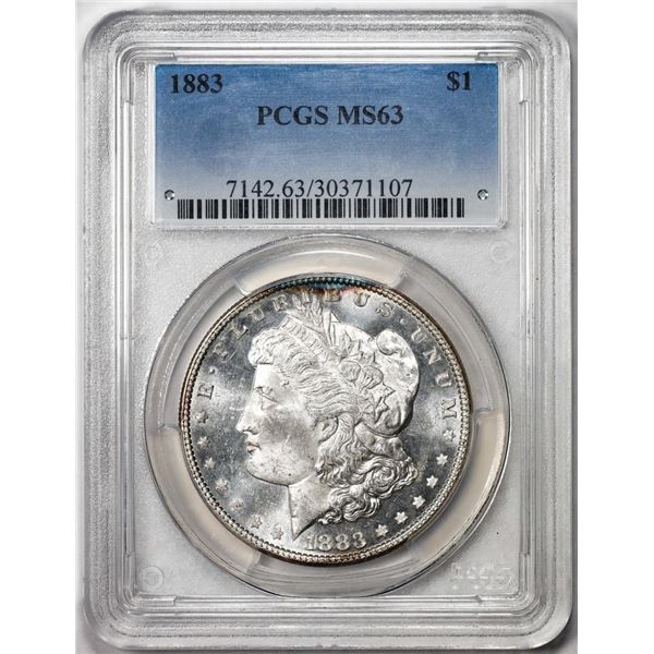 1883 $1 Morgan Silver Dollar Coin PCGS MS63