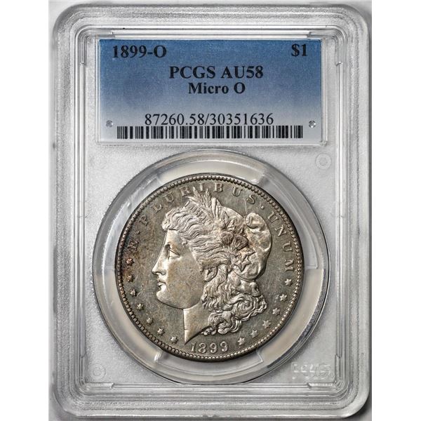 1899-O Micro O $1 Morgan Silver Dollar Coin PCGS AU58