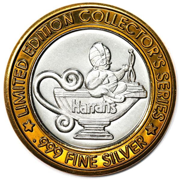 .999 Silver Harrahs Casino Tunica, Mississippi $10 Casino Limited Edition Gaming Token