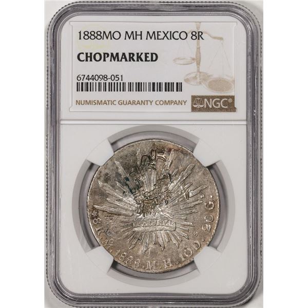 1888MO MH Mexico 8 Reales Silver Coin NGC Chopmarked
