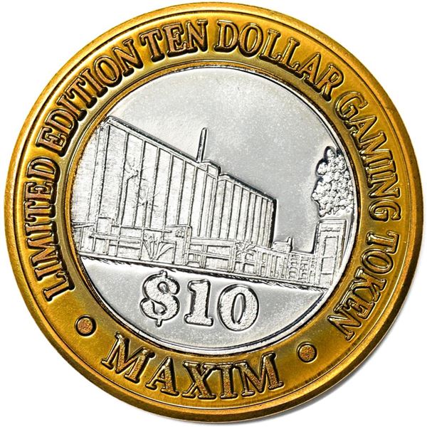 .999 Silver Maxim Hotel & Casino Las Vegas, NV $10 Limited Edition Gaming Token