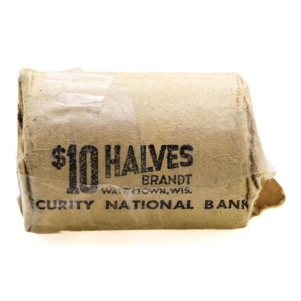 Original Bank Roll of (20) Brilliant Uncirculated 1957-D Franklin Half Dollar Coins