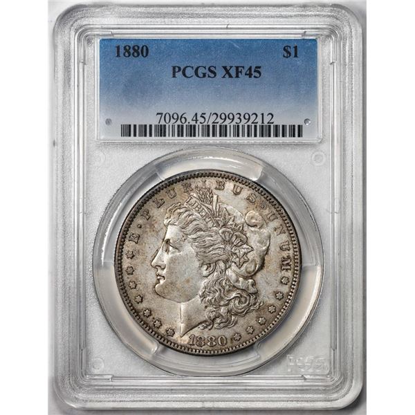 1880 $1 Morgan Silver Dollar Coin PCGS XF45
