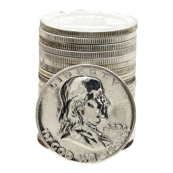 Roll of (20) Proof 1960 Franklin Half Dollar Coins