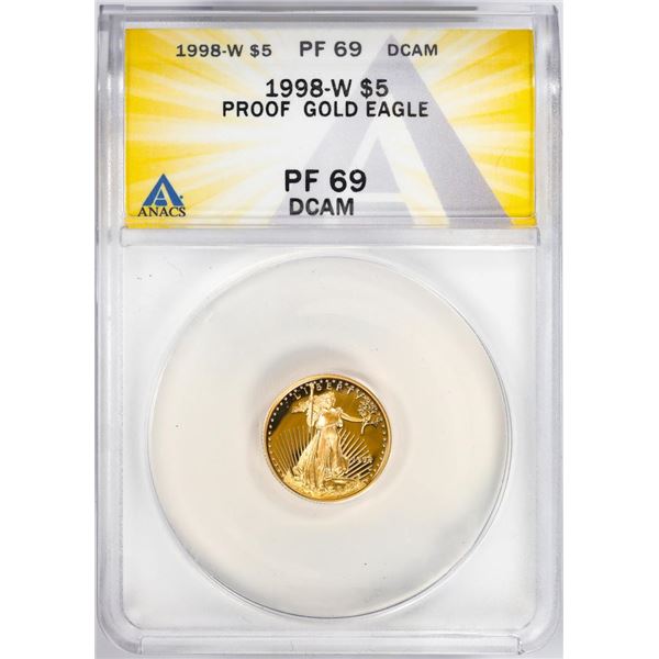 1998-W $5 Proof American Gold Eagle Coin ANACS PF69DCAM